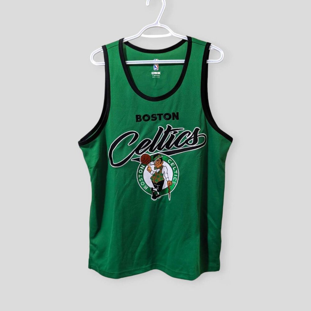 NBA Boston Celtics Team Jersey Shamrock Sleeveless Men's Large Green Blank Back